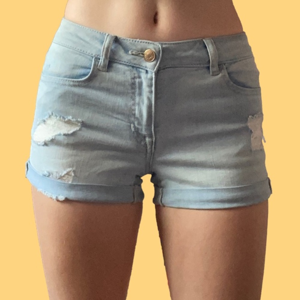 pacsun super stretch shortie jean shorts